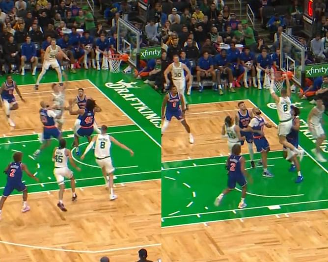 Watch: Celtics' newest $30 million star Payton Pritchard throws crafty alley-oop to Kristaps Porzingis