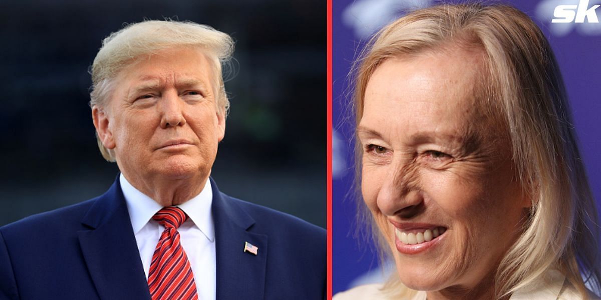 Donald Trump (L) and Martina Navratilova (R)