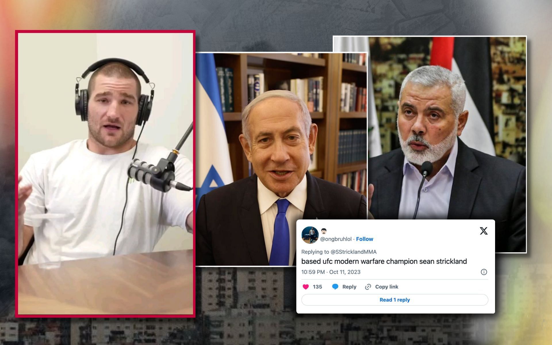 Sean Strickland on the ongoing Israel-Palestine conflict [Image credits: @QudsNen via. X; @b.netanyahu &amp; @strickland_mma_ via. Instagram]