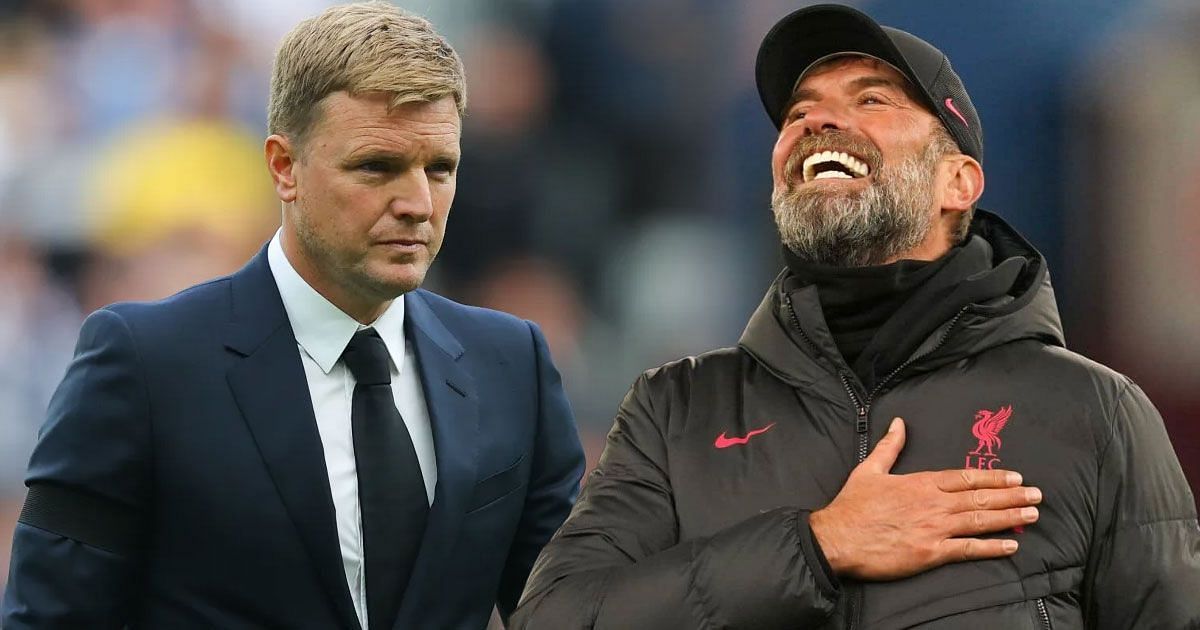 Liverpool manager Jurgen Klopp and Newcaslte United boss Eddie Howe