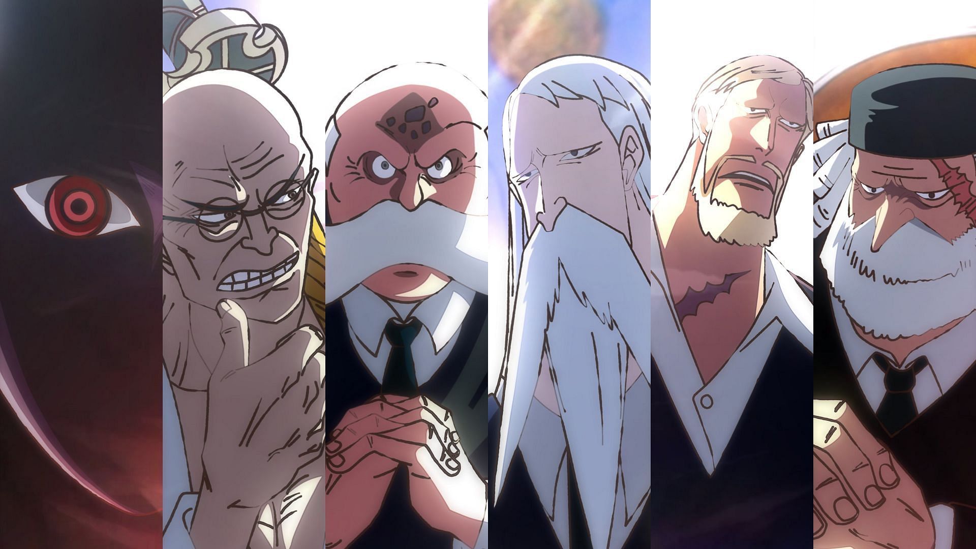 Imu-sama and the Five Elders (Image via Toei Animation, One Piece)