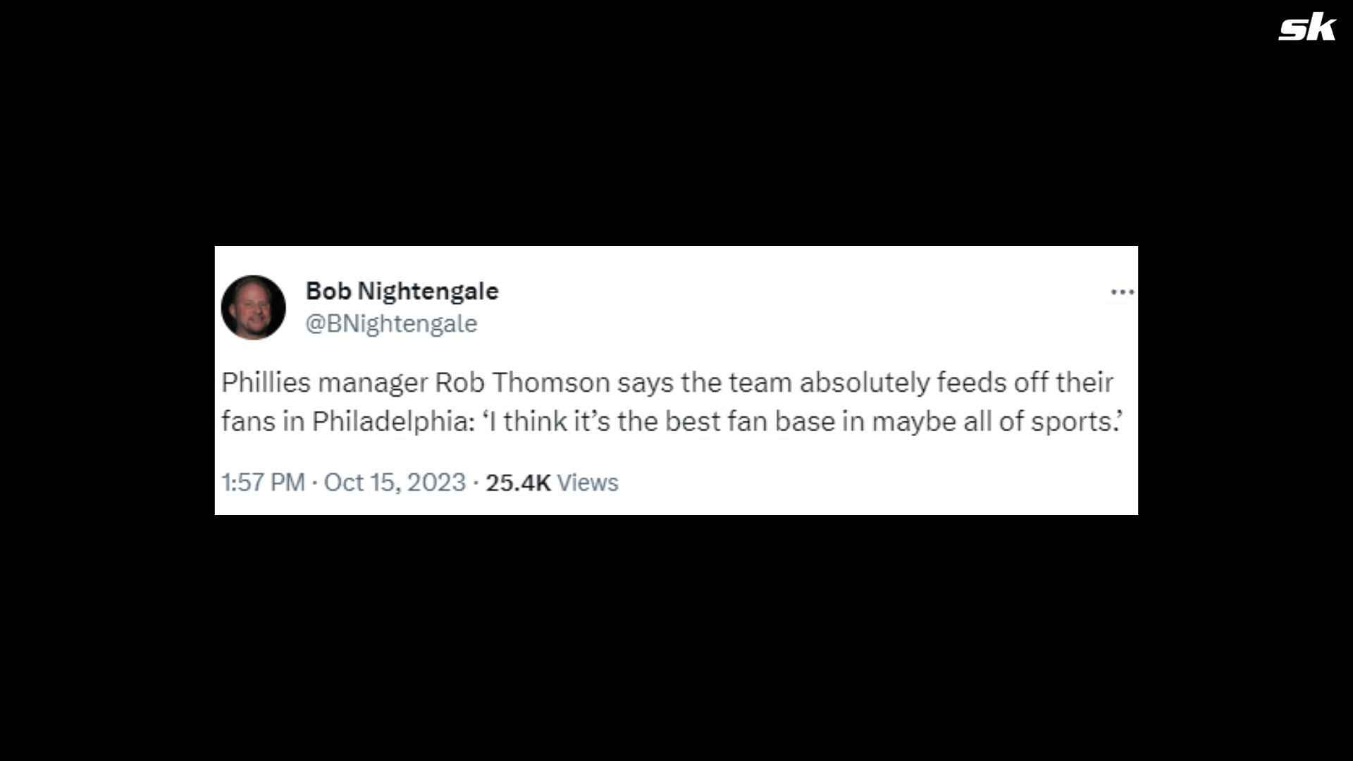 Phillies&#039; manager, Rob Thomson, appreciates the home-game atmosphere