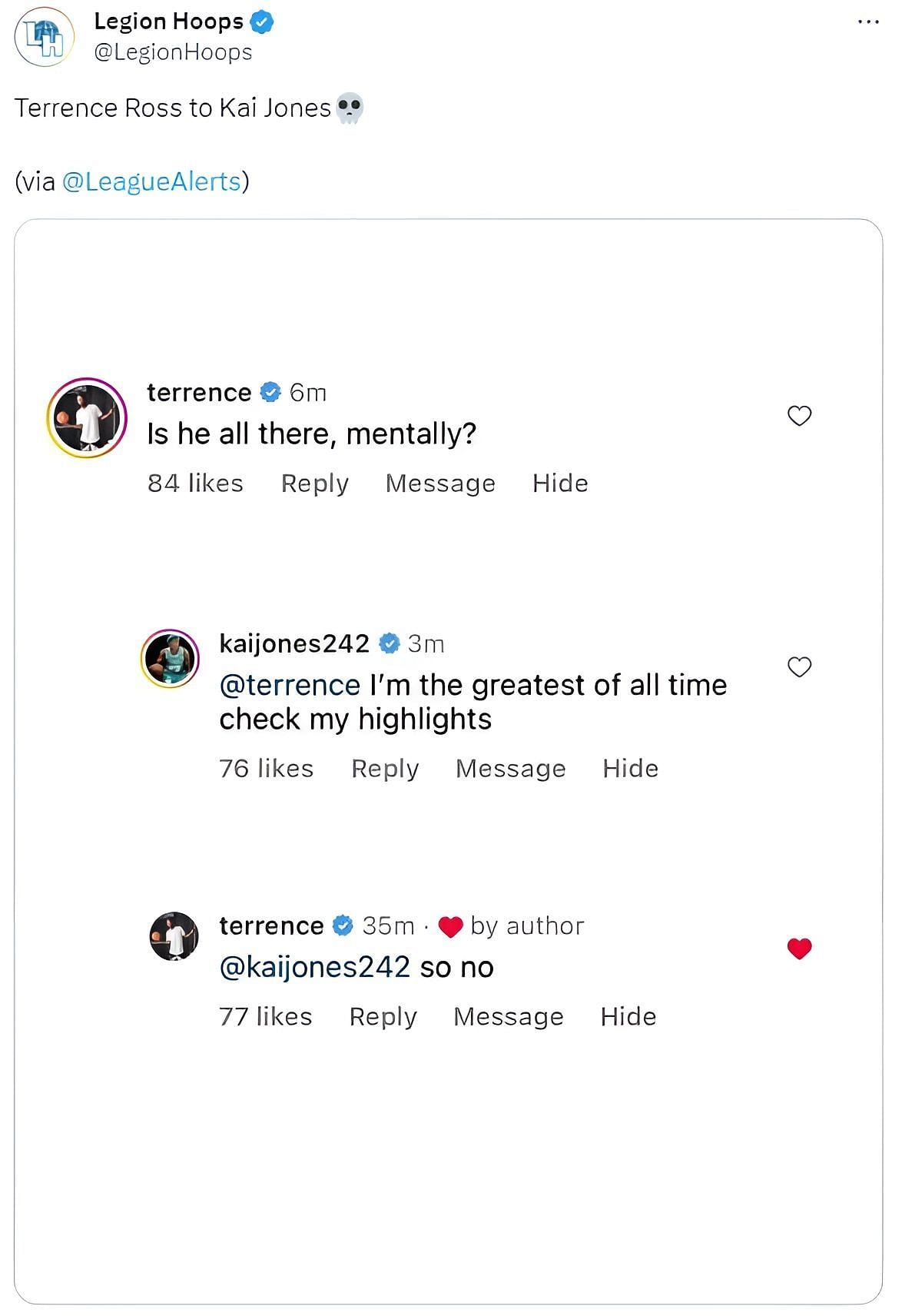 Terrence Ross calls out Jones