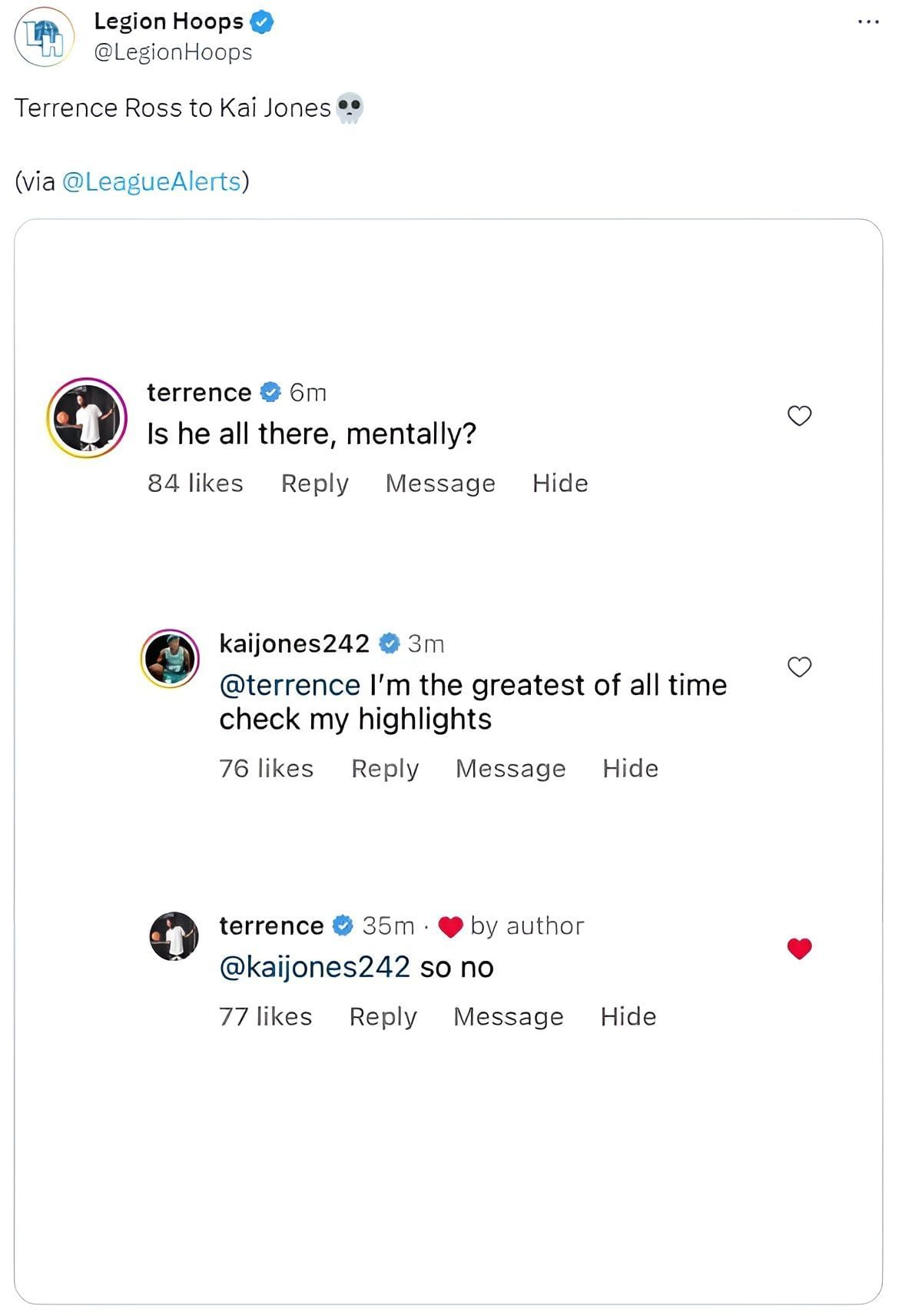 Terrence Ross calls out Jones