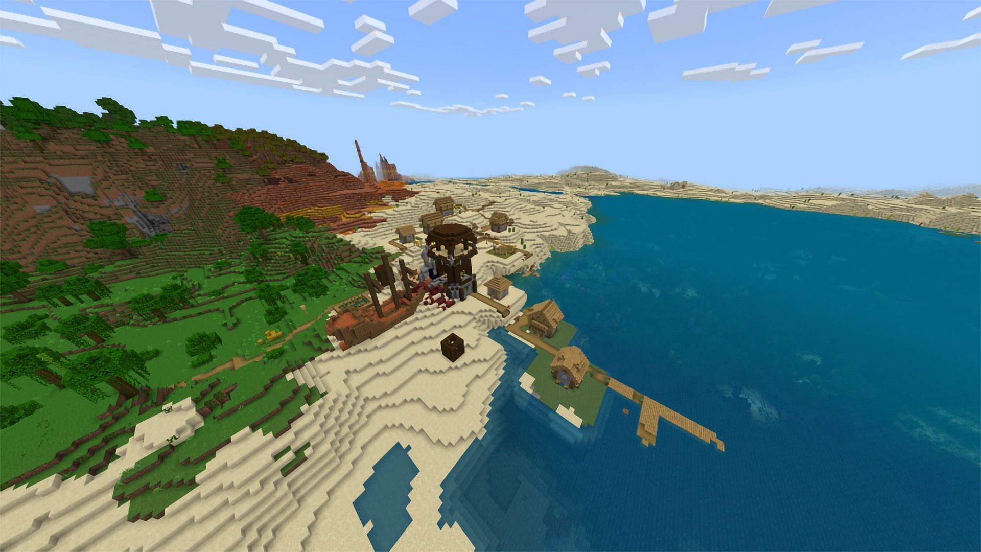 All the different structures in one Village (Image via Mojang)