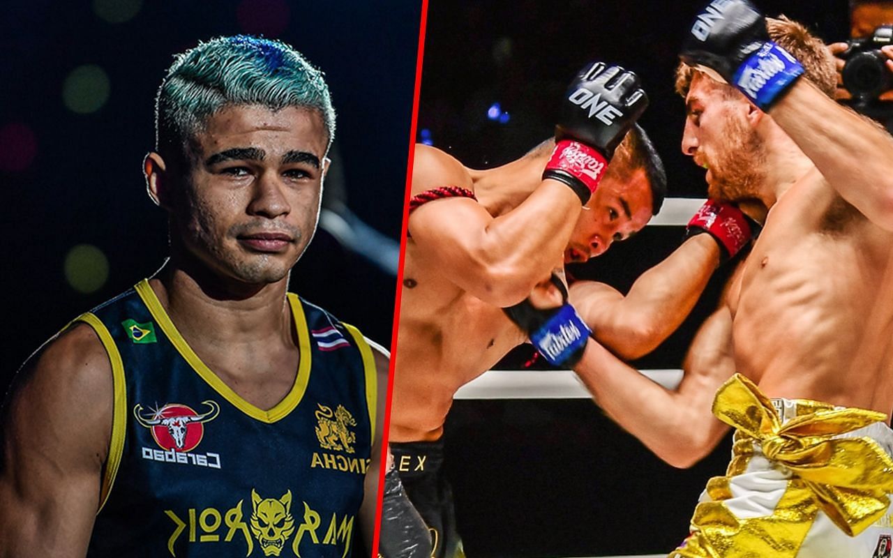 Fabricio Andrade (left) and Jonathan Haggerty fighting Nong-O (right) | Image credit: ONE Championship