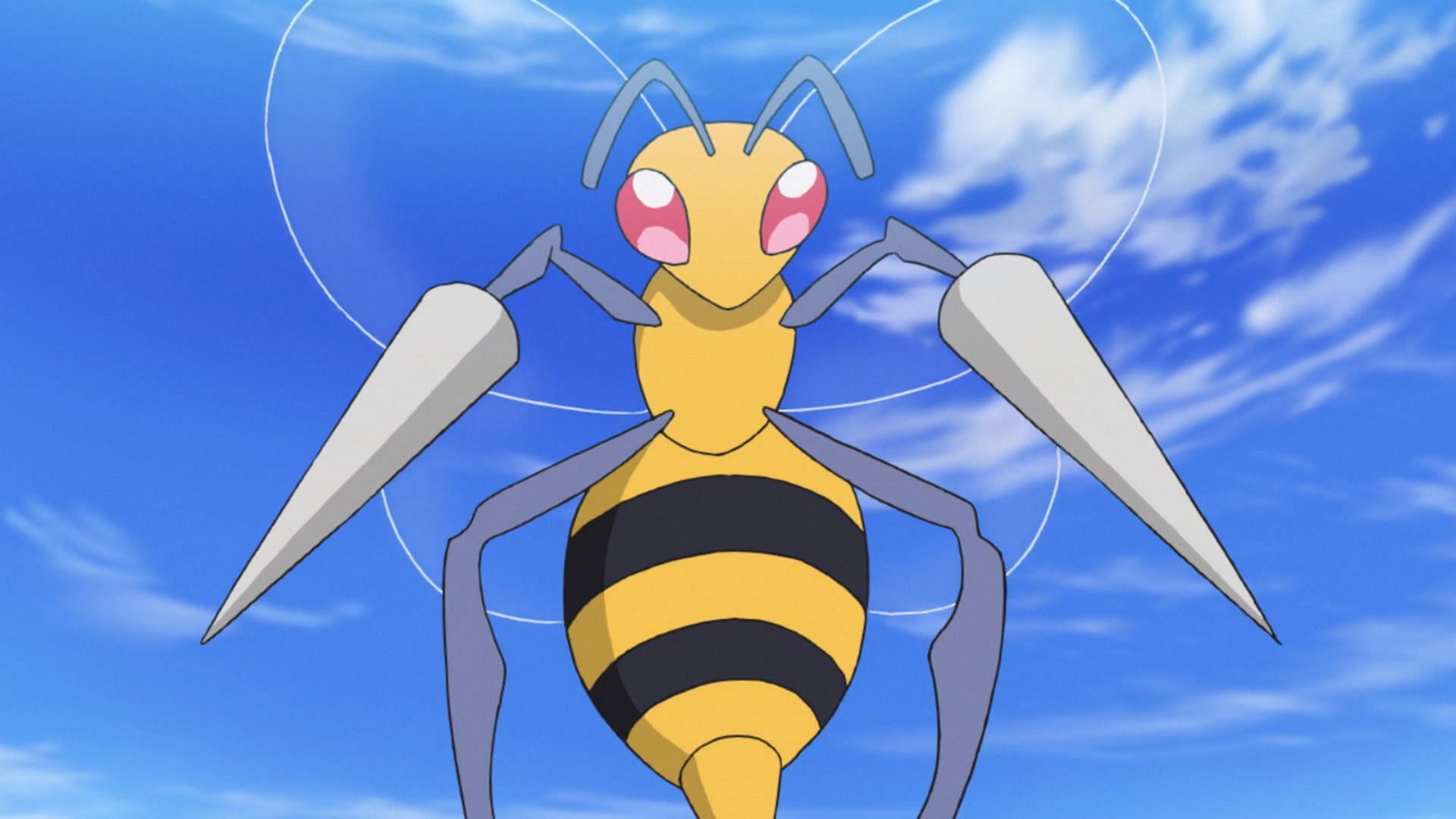 Beedrill, one of the most famous Bug-types, as seen in the anime (Image via The Pokemon Company)