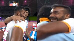 Neeraj Chopra shows his class and sportsmanship as he applauds Kishore Kumar Jena's spectacular 86.77m throw