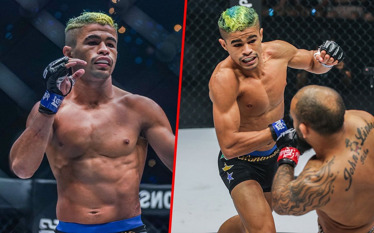 Fabricio Andrade (left) and Andrade fighting John Lineker (right) | Image credit: ONE Championship