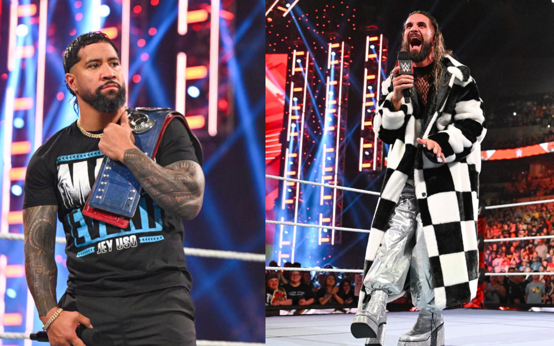 (Left) Jey Uso (Right) Seth Rollins