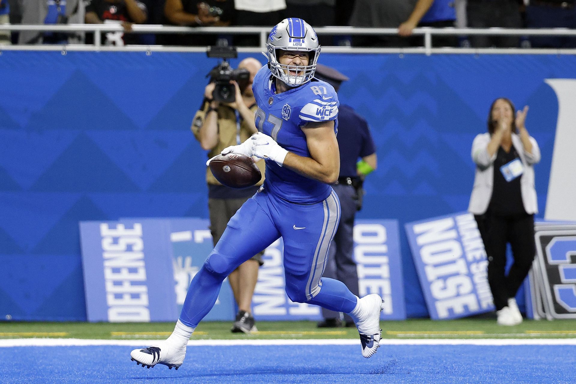 Sam LaPorta at Atlanta Falcons v Detroit Lions