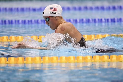 Katie Grimes competes at 400m Women Individual Medley during the 2023 World Aquatics Swimming World Cup - Meet 1 in Berlin, Germany.