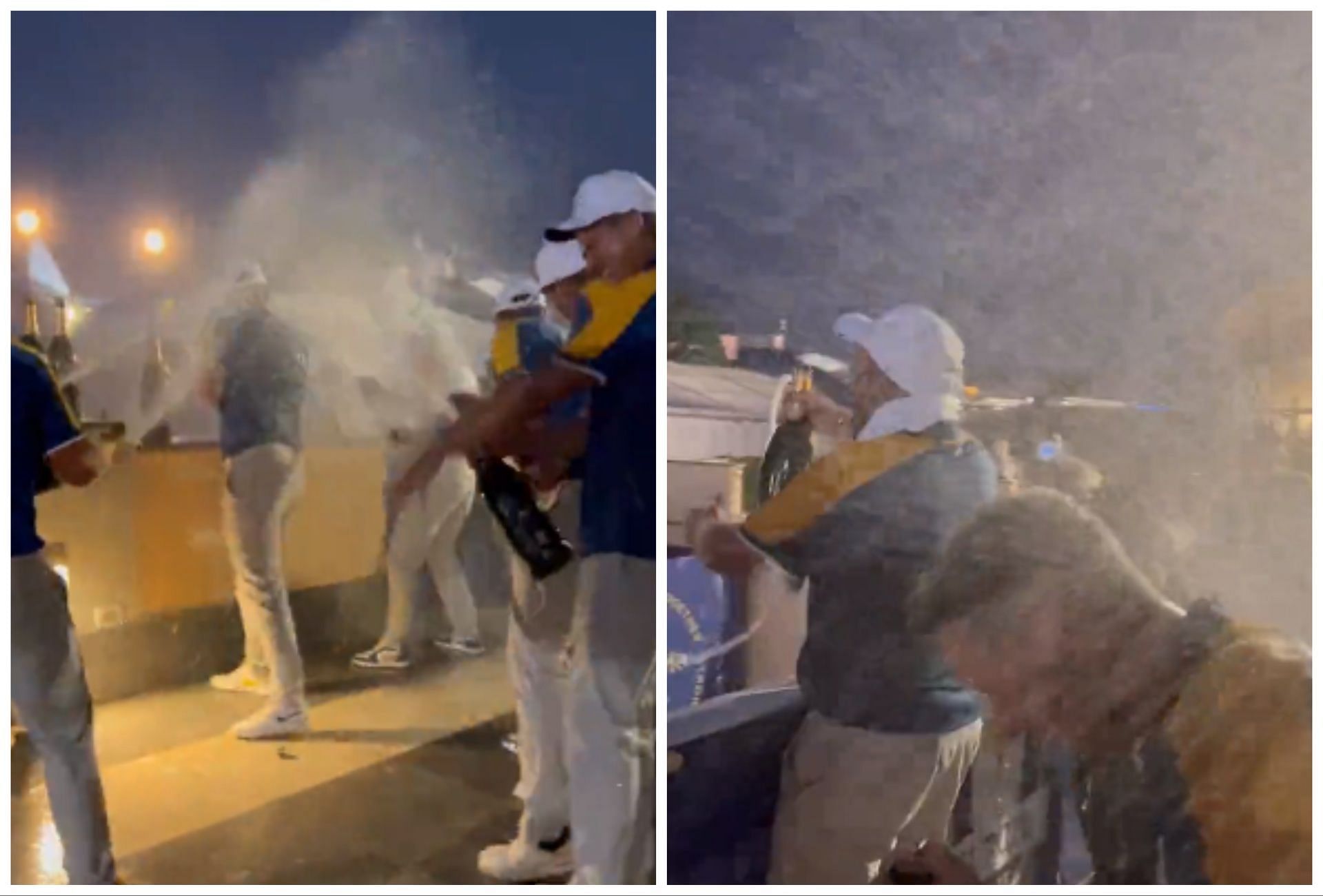 Ryder Cup Team Europe champagne shower