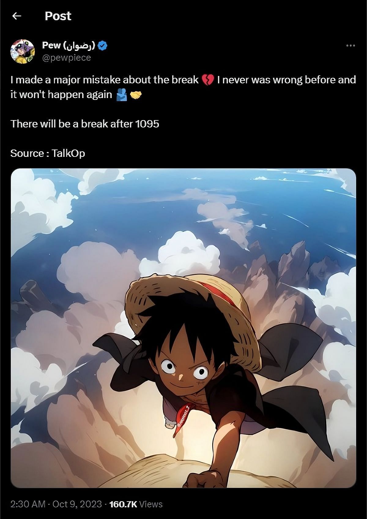 ONE PIECE (ワンピース) Spoilers on X: #ONEPIECE1044 Even now, I still can't  believe that One Piece Chapter 1044 (#ONEPIECE1044) reached more than  236,000 tweets within 24 hours on Twitter and became No.