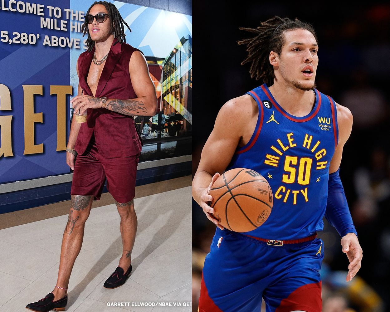 Aaron Gordon pulling up to NBA Tip-Off in Aladdin-like outfit