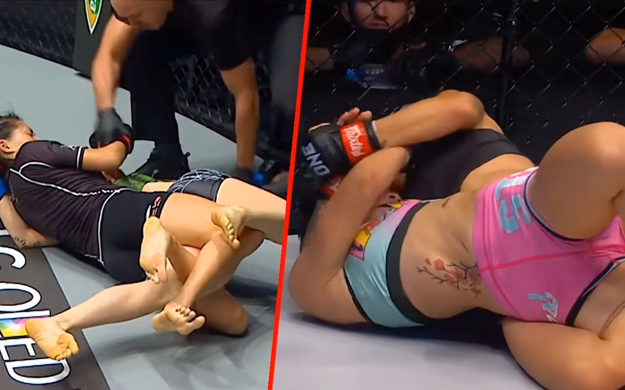 Angela Lee employing her vaunted twister submission move. -- Photo by ONE Championship