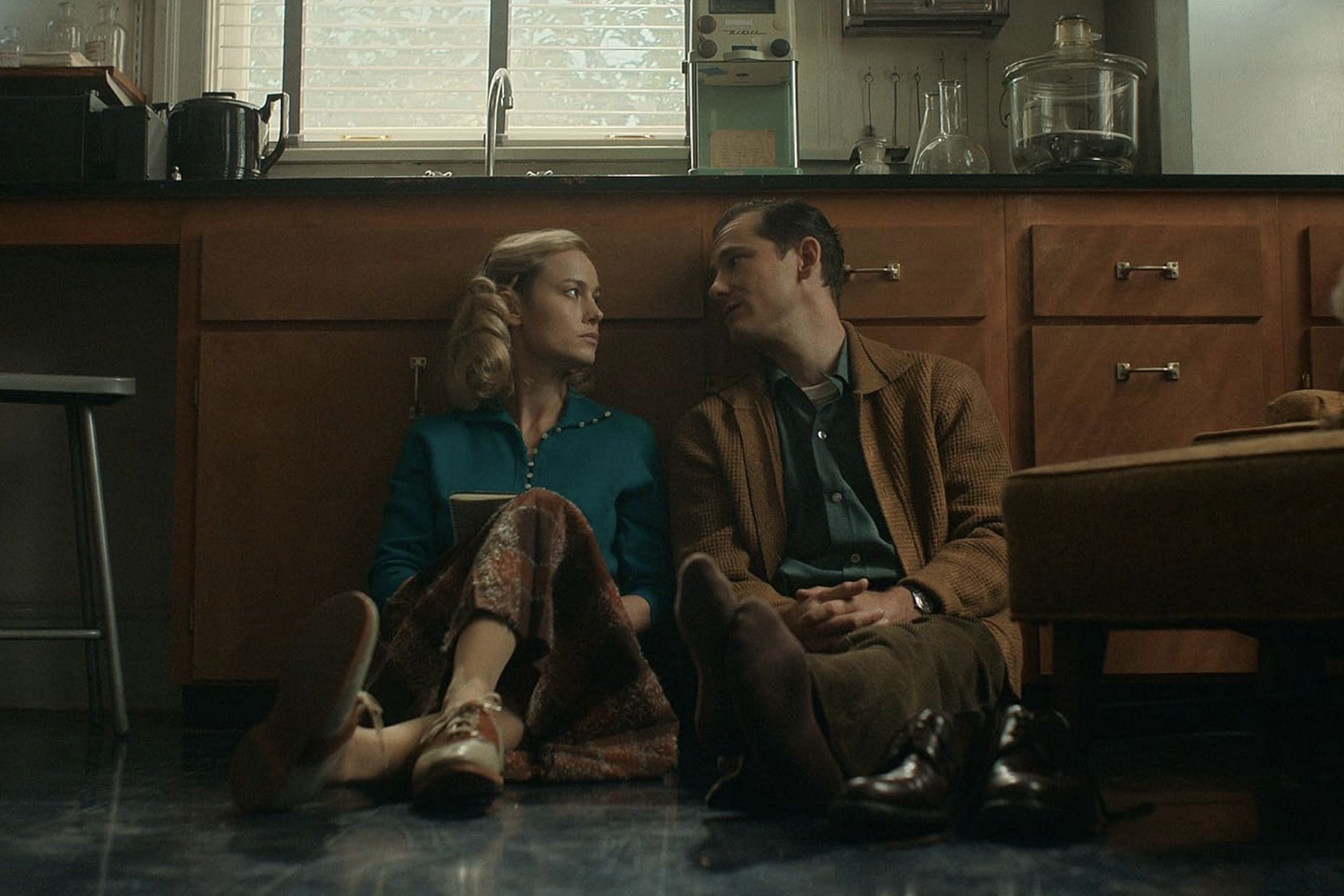 Brie Larson and Lewis Pullman in Lessons in Chemistry (Image via IMDb)