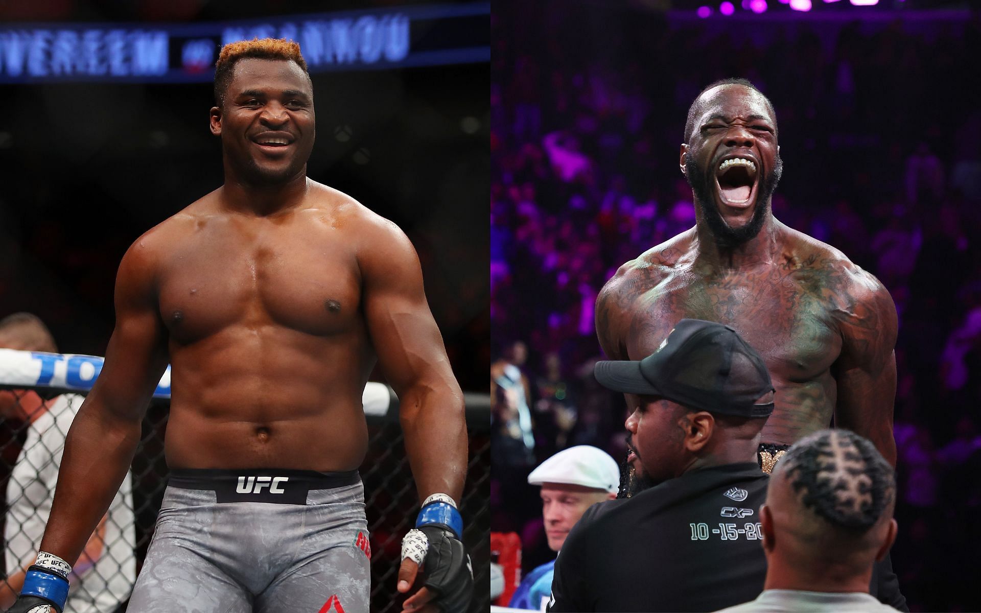 Francis Ngannou (left) and Deontay Wilder (right). [via Getty Images]