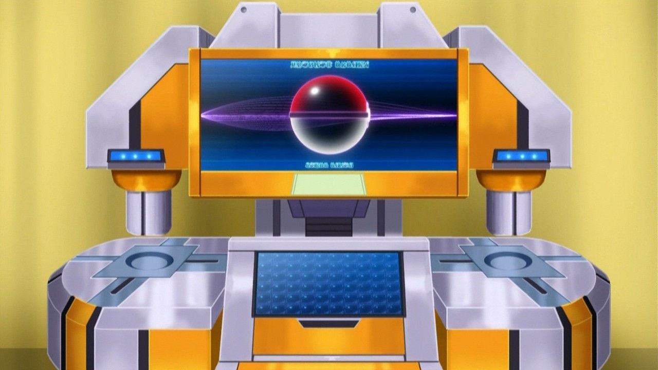 A trade machine as seen in the anime (Image via The Pokemon Company)