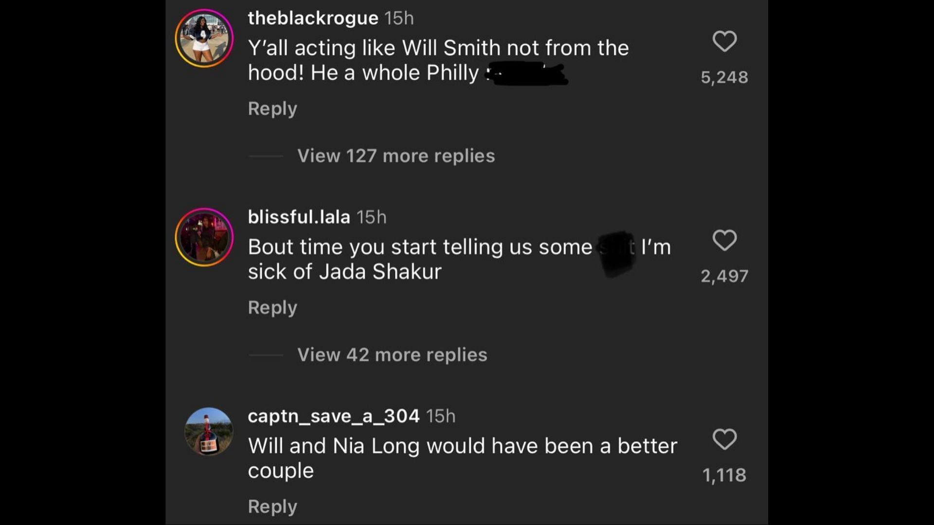 Screenshot of Internet users remarking on Smith and Pepa&#039;s reunion and first date story. (Photo via @theshaderoom/Instagram)