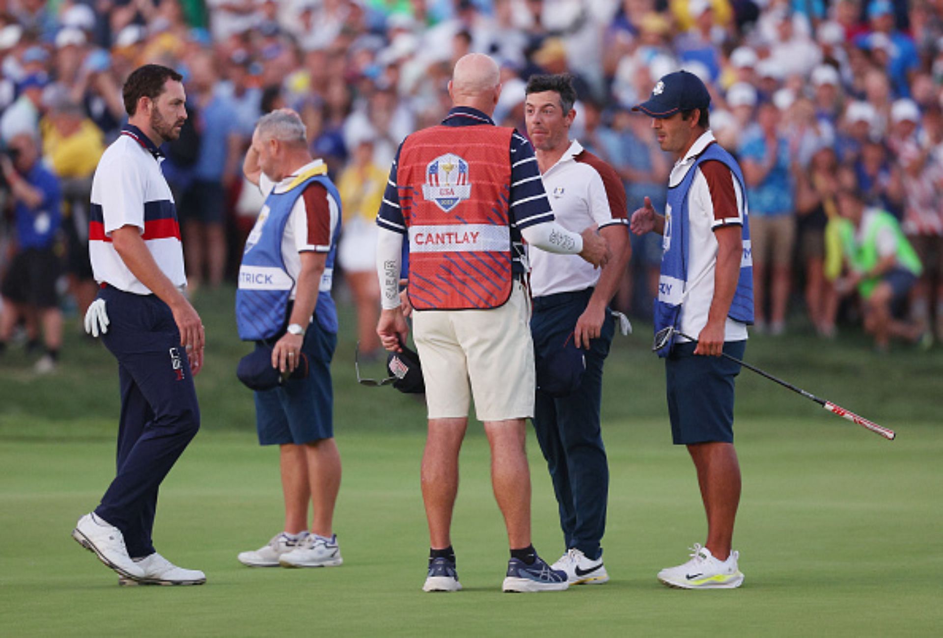 Rory McIlroy and Joe LaCava, 18th hole, Marco Simone Golf &amp; Country Club (Image via Getty).