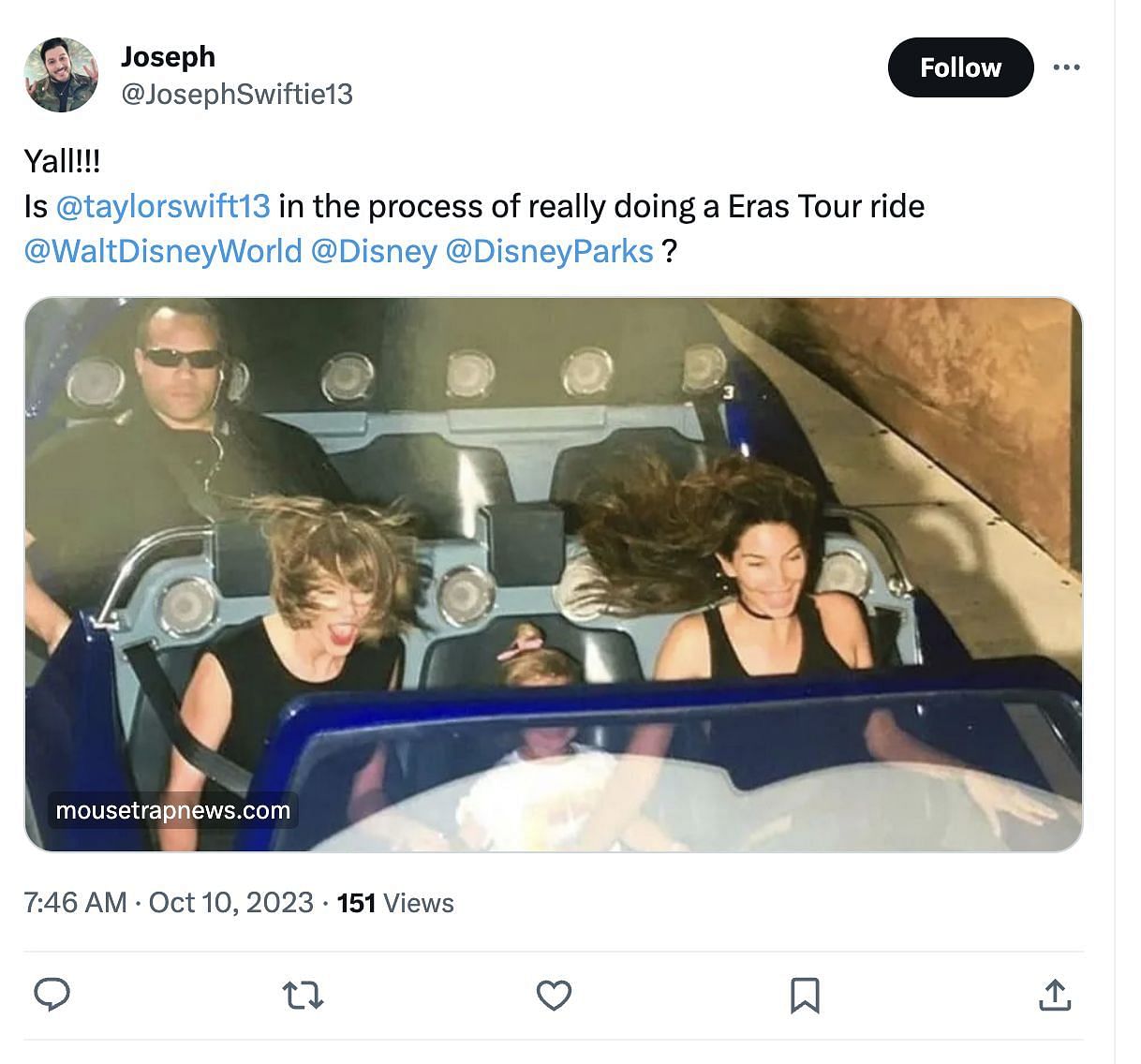 Swift&#039;s Eras Ride not coming to Disneyland&#039;s Hollywood Studios: Fake news debunked. (Image via Twitter)