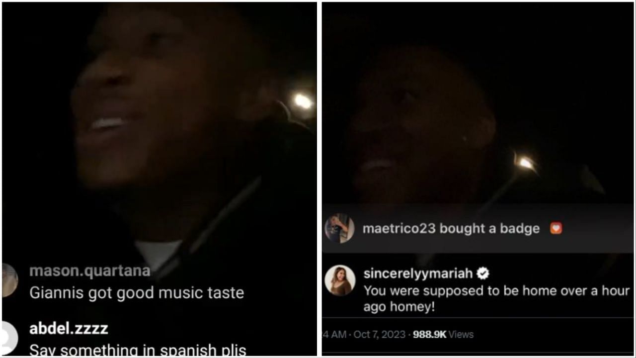 Mariah Riddlesprigger comments on Giannis&#039; Instagram Live Feed.
