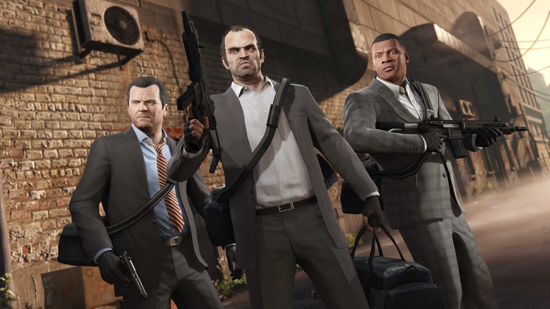 The first game to have multiple playable protagonists at once (Image via Rockstar Games)