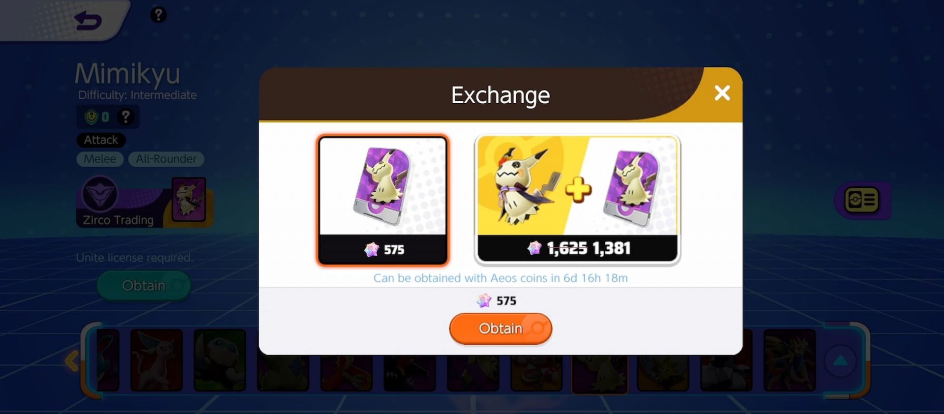 Mimikyu is available for 575 Aeos Gems (Image via The Pokemon Company)