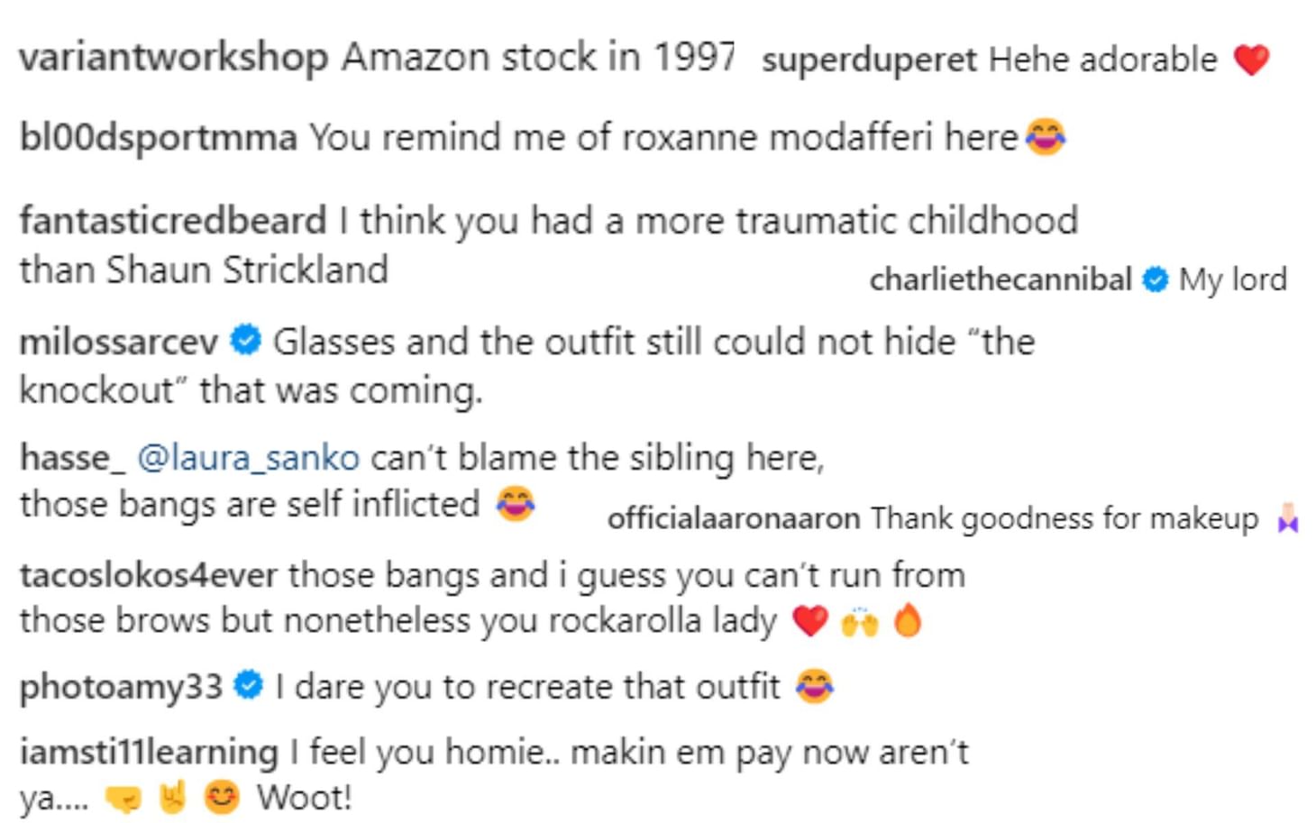 "Amazon stock in 1997" UFC beauty Laura Sanko's shocking "awkward