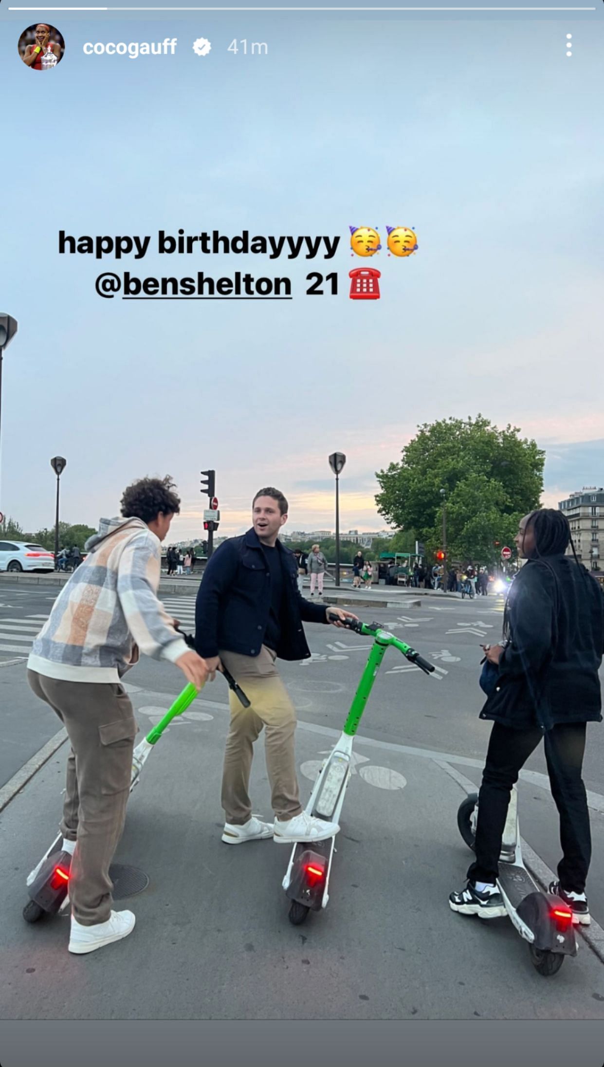 A screen capture of the 2023 US Open champion&#039;s Instagram story