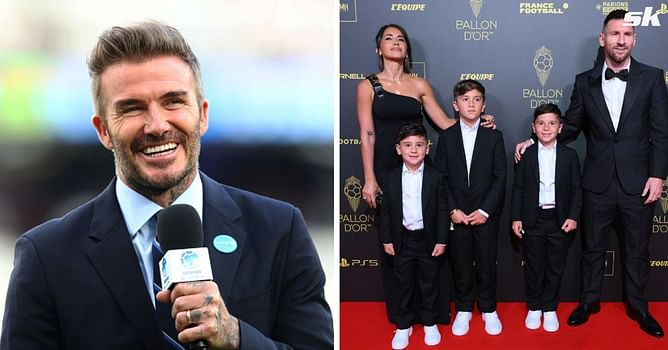"Proud moment for a beautiful family" - David Beckham makes claim as Lionel Messi poses with Antonela Roccuzzo and kids at Ballon d'Or event