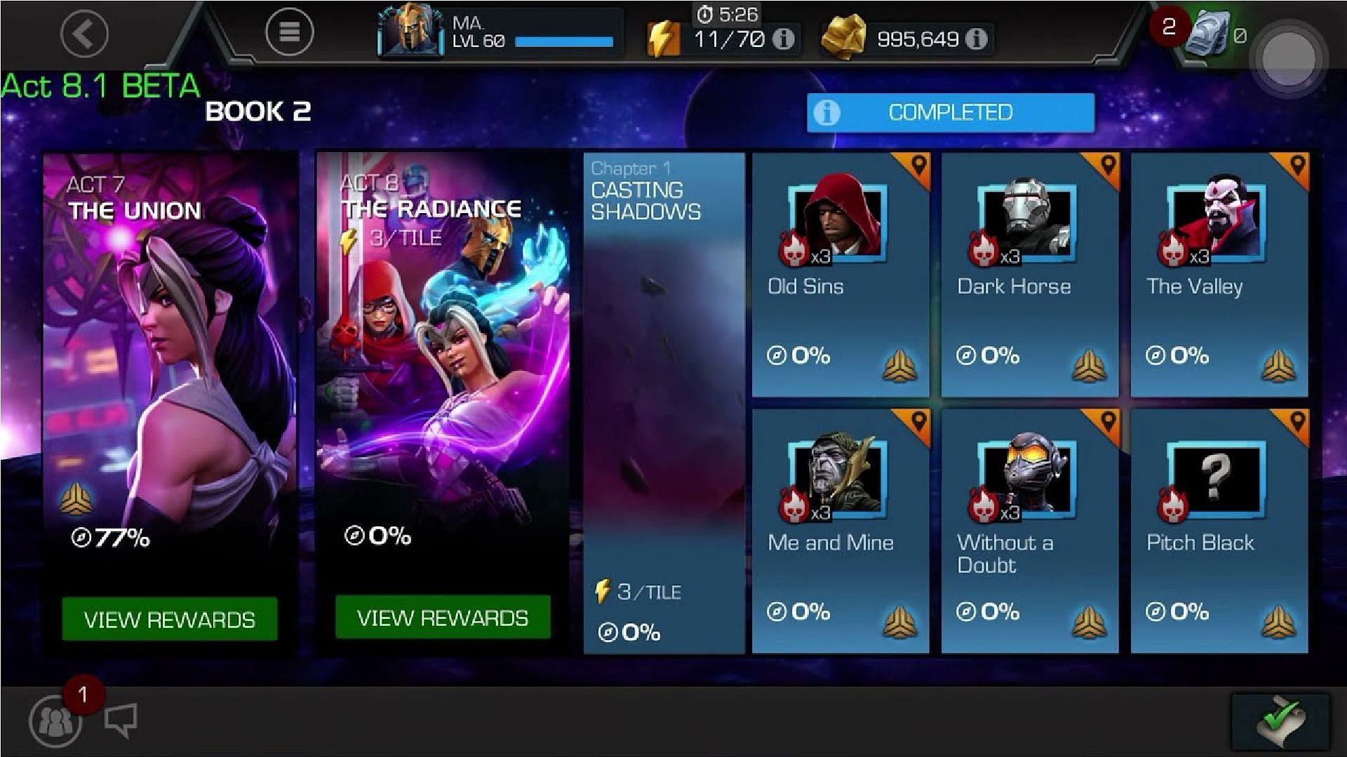 Act 8 is currently underway in Marvel Contest of Champions (Image via Kabam)