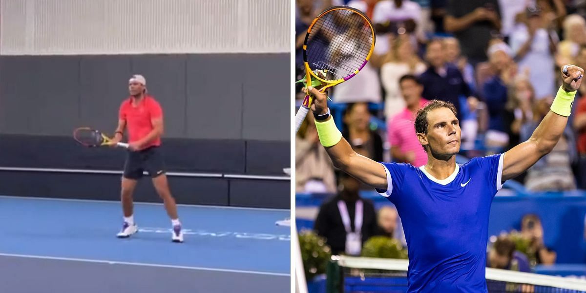 Rafael Nadal once again hits the practice court