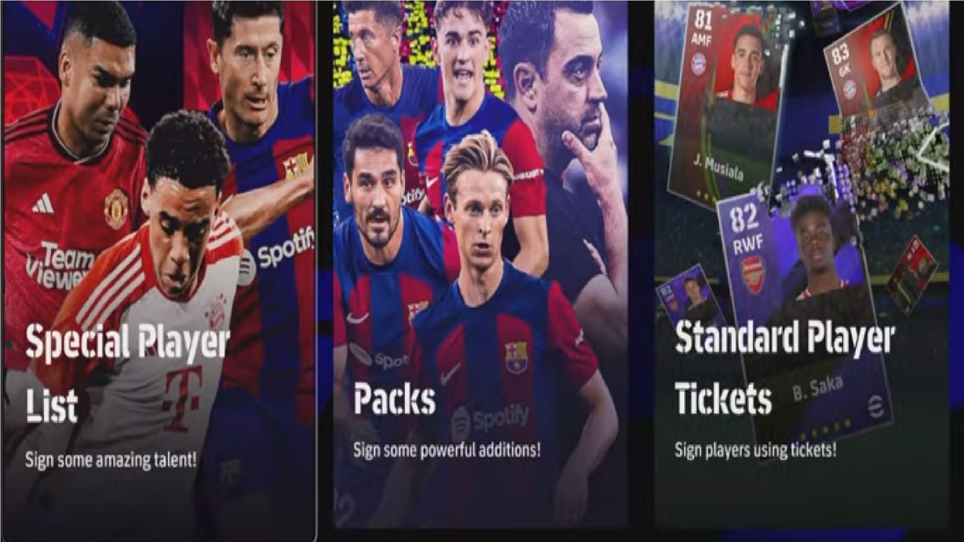 Check out the Special Player List to find your favorite players and make your Dream team stronger (Image via Konami)