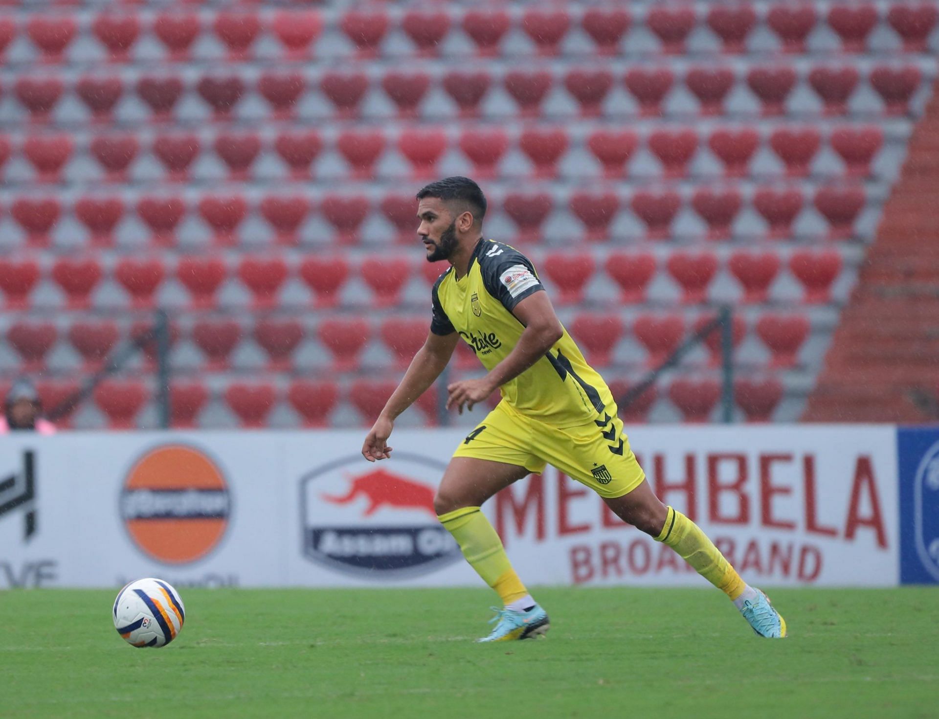 Sahil Tavora in action for Hyderabad FC in the Durand Cup this year. (PC: Twitter)