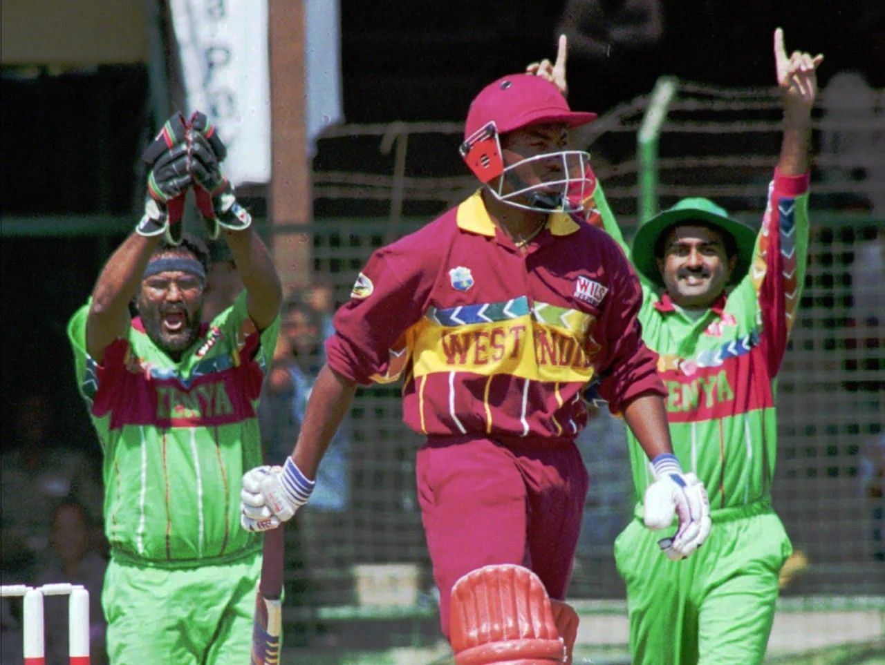 Kenya player celebrating the wicket of Brian Lara [Getty Images]