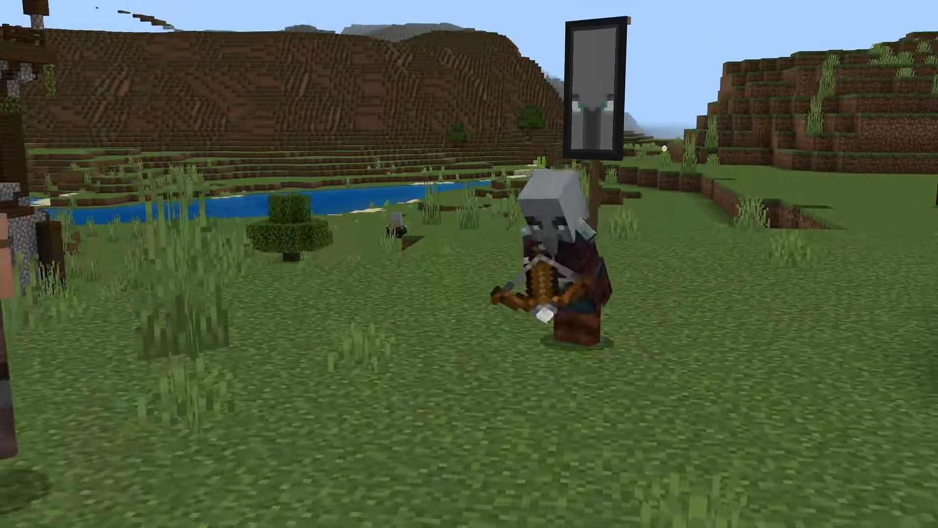 A pillager reloads its crossbow in Minecraft with Better Mob Animations activated (Image via Raboy13/YouTube)