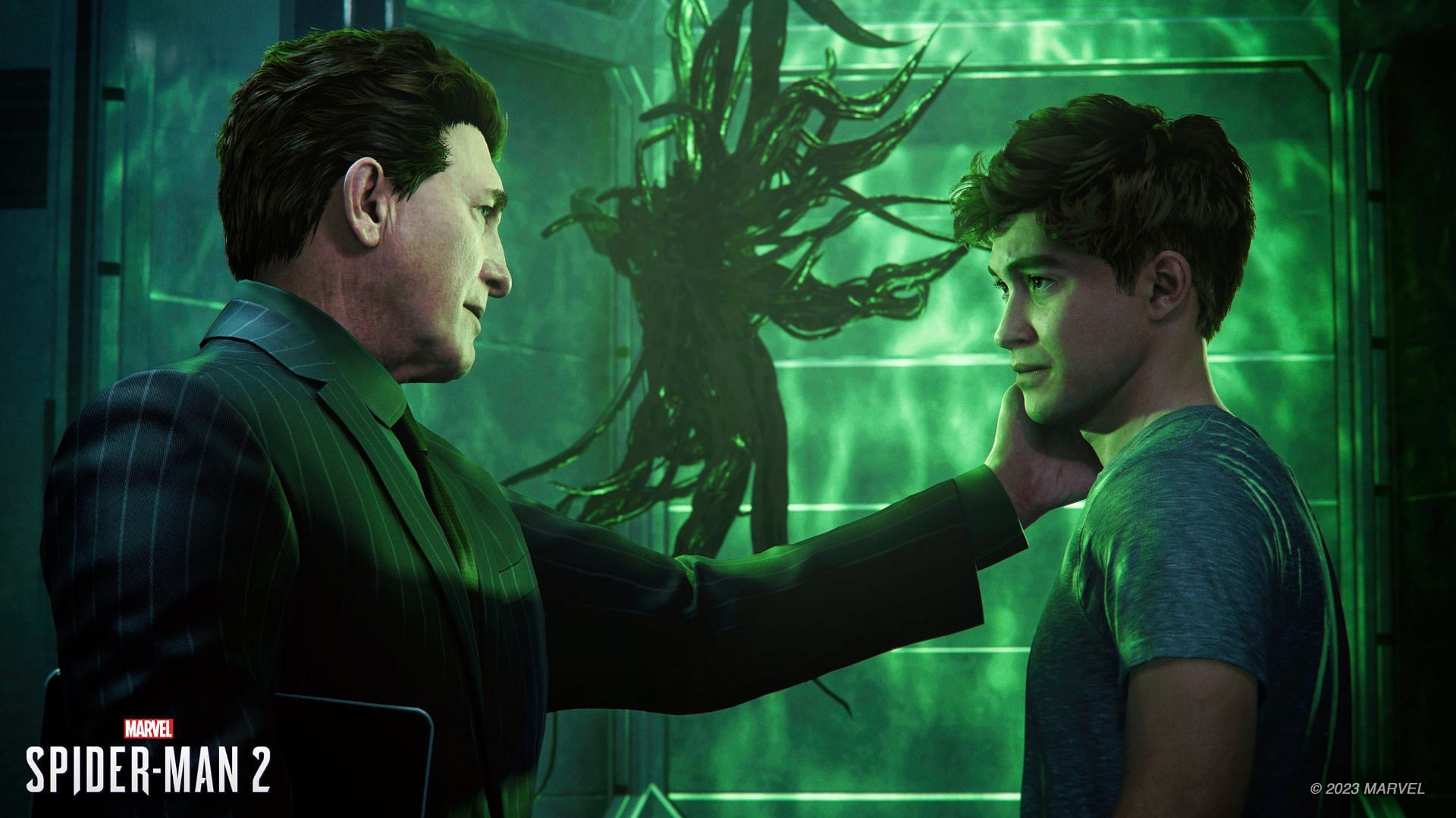 Marvel&#039;s Spider-Man 2 featuring Norman and Harry. (Image via Insomniac Games)