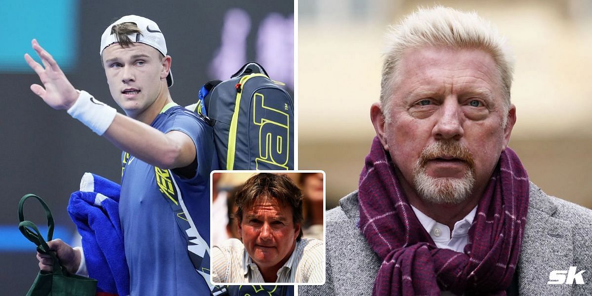 Holger Rune (L), Boris Becker &amp; Jimmy Connors (inset)