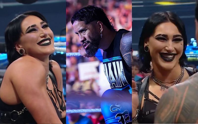 Rhea Ripley tried to distract Jey Uso at WWE Fastlane 2023 by flirting with him at ringside