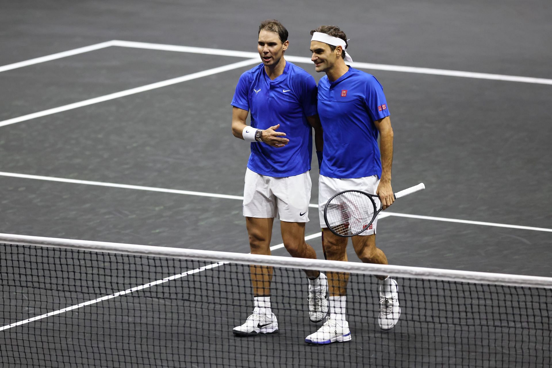 Rafael Nadal and Roger Federer at the 2022 Laver Cup