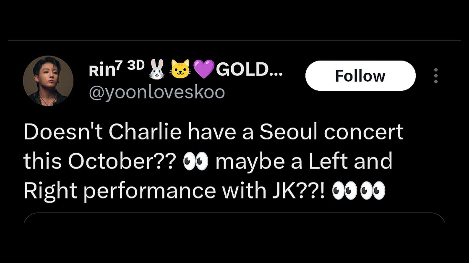Fans speculate BTS&#039;s maknae might join Charlie Puth&rsquo;s Seoul concert over latter&rsquo;s Instagram caption (Image via X)