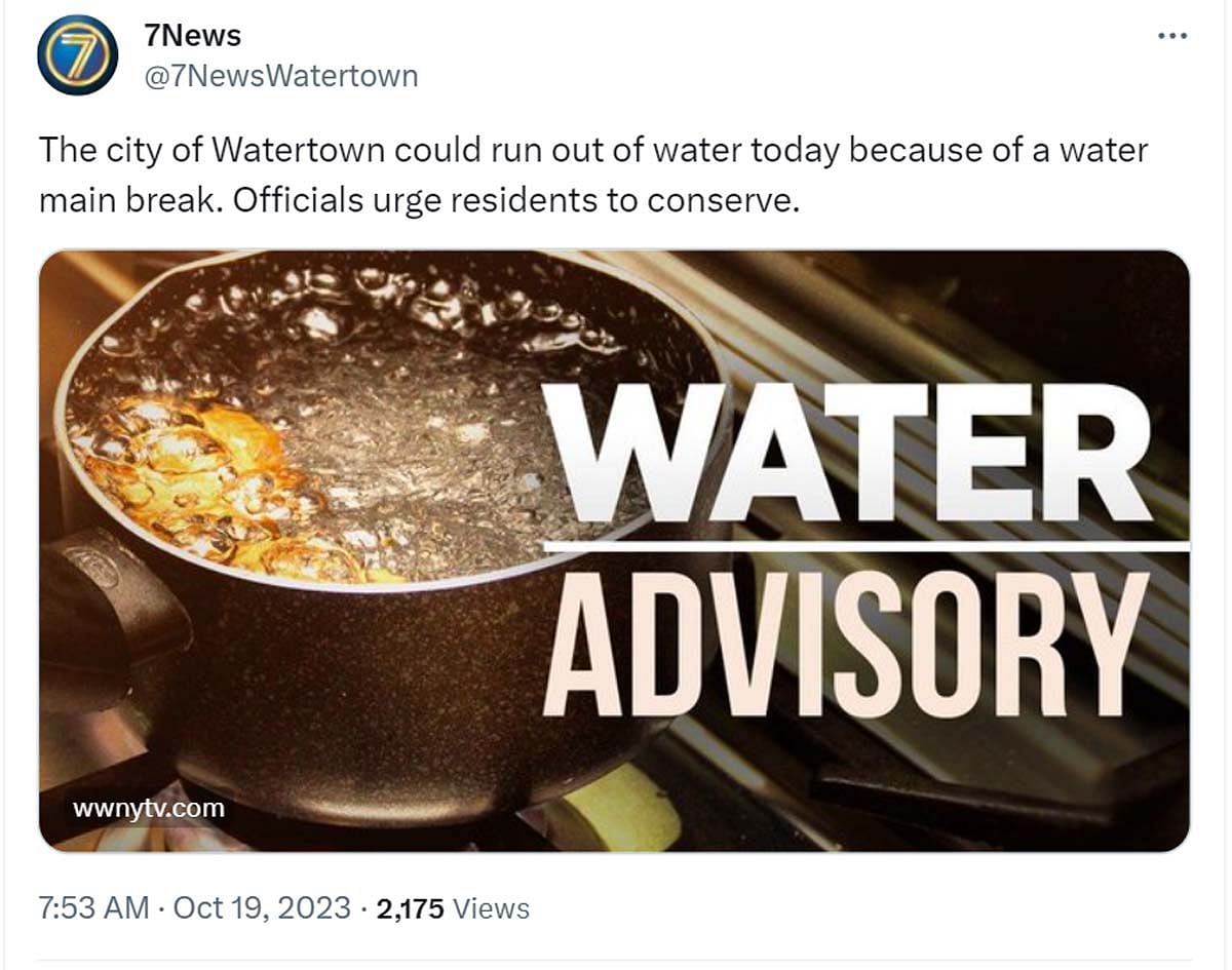 A news report from the city (Image via Twitter/ @7NewsWatertown)