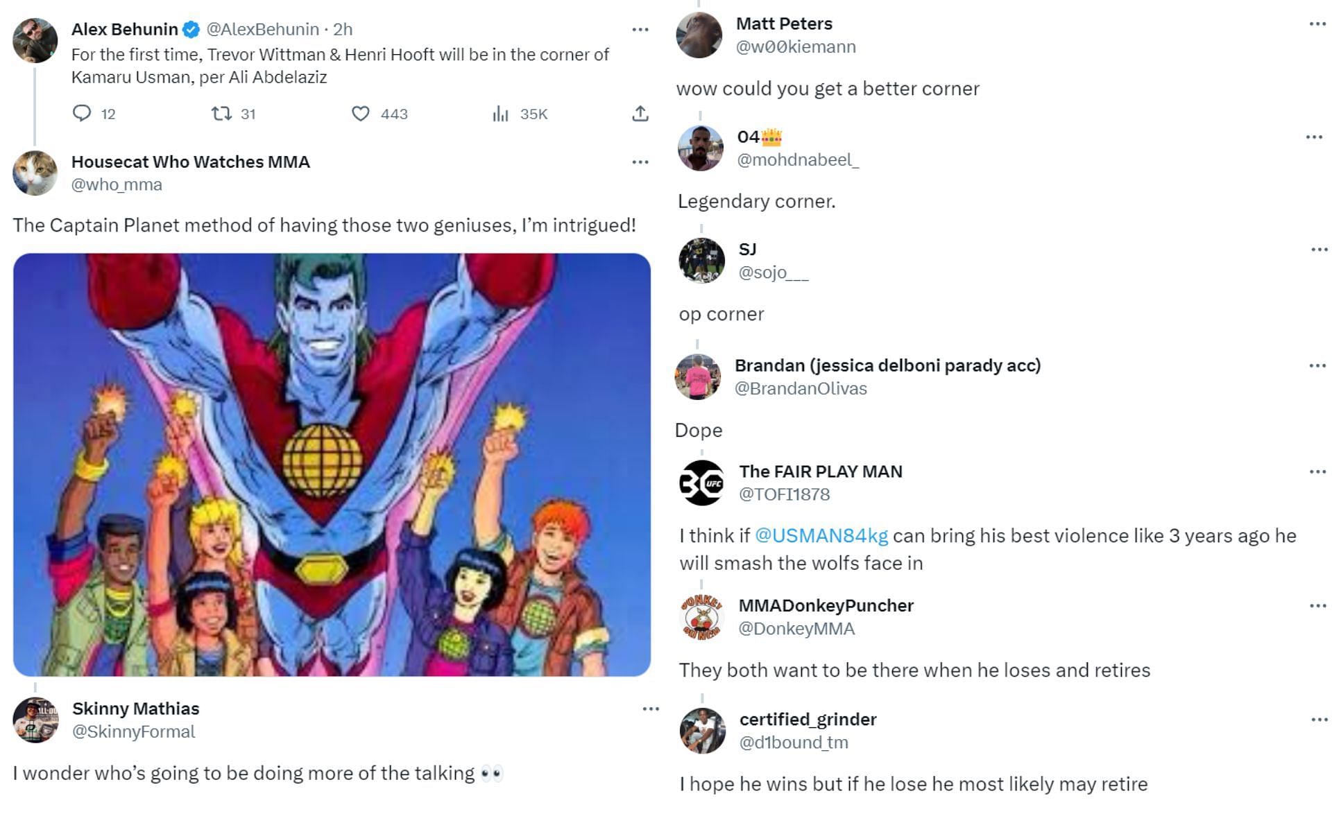 Screenshots of fan reactions
