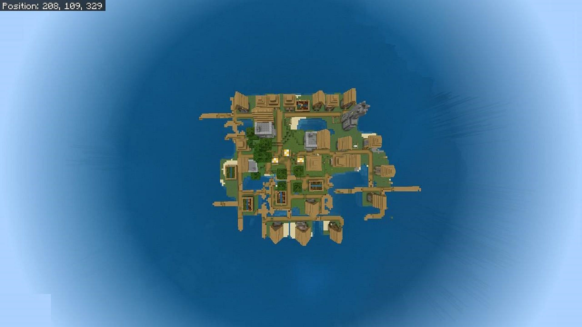 This single spawn island should provide plenty of materials for Minecraft fans (Image via Fragrant_Result_186/Reddit)