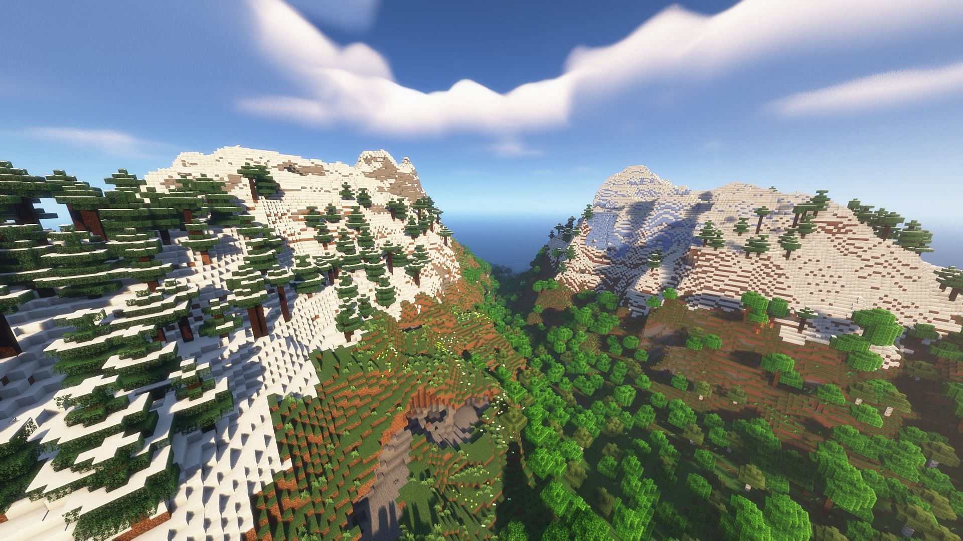 Emeralds can be found in the mountains (Image via Mojang)