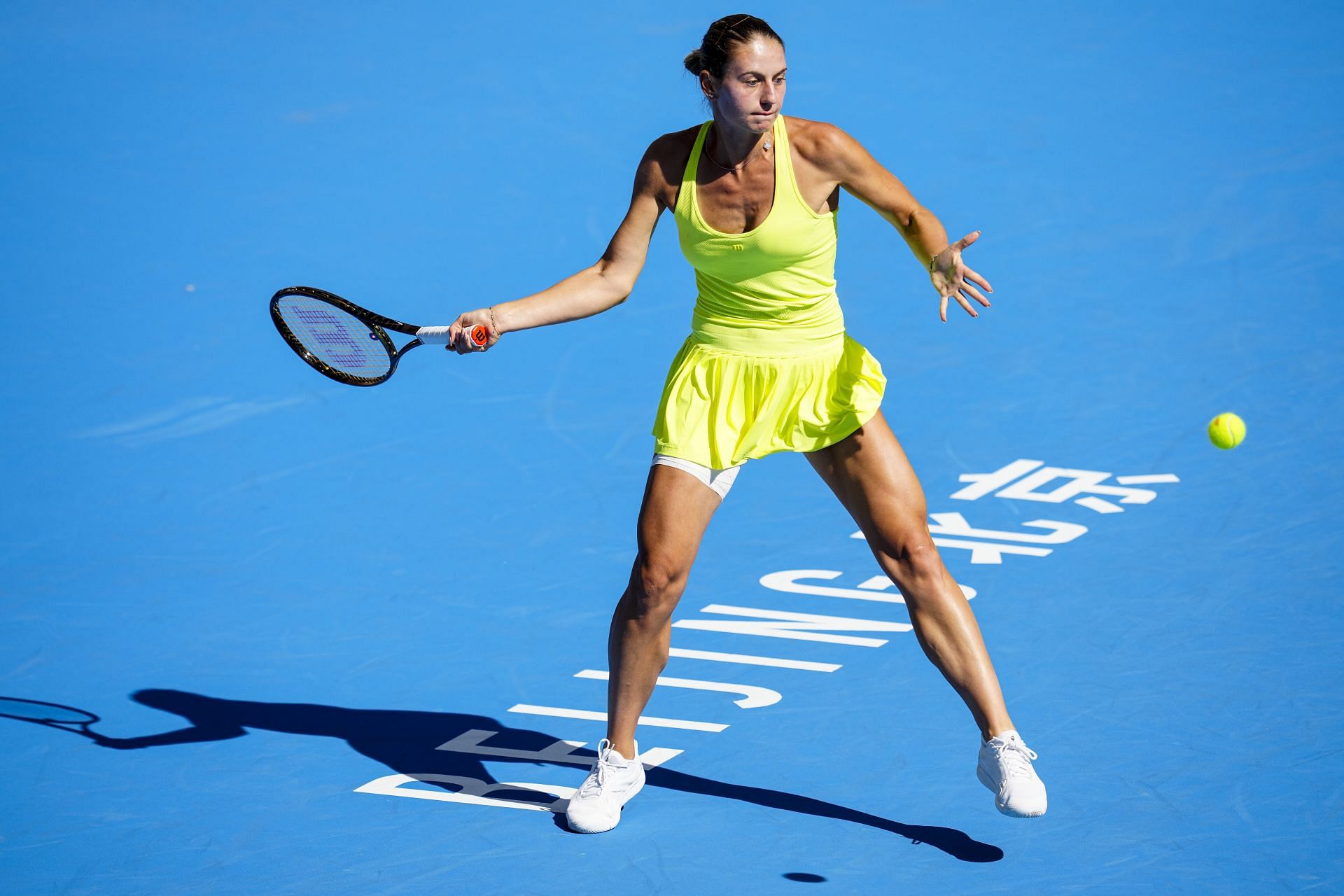 Marta Kostyuk in action at the 2023 China Open.