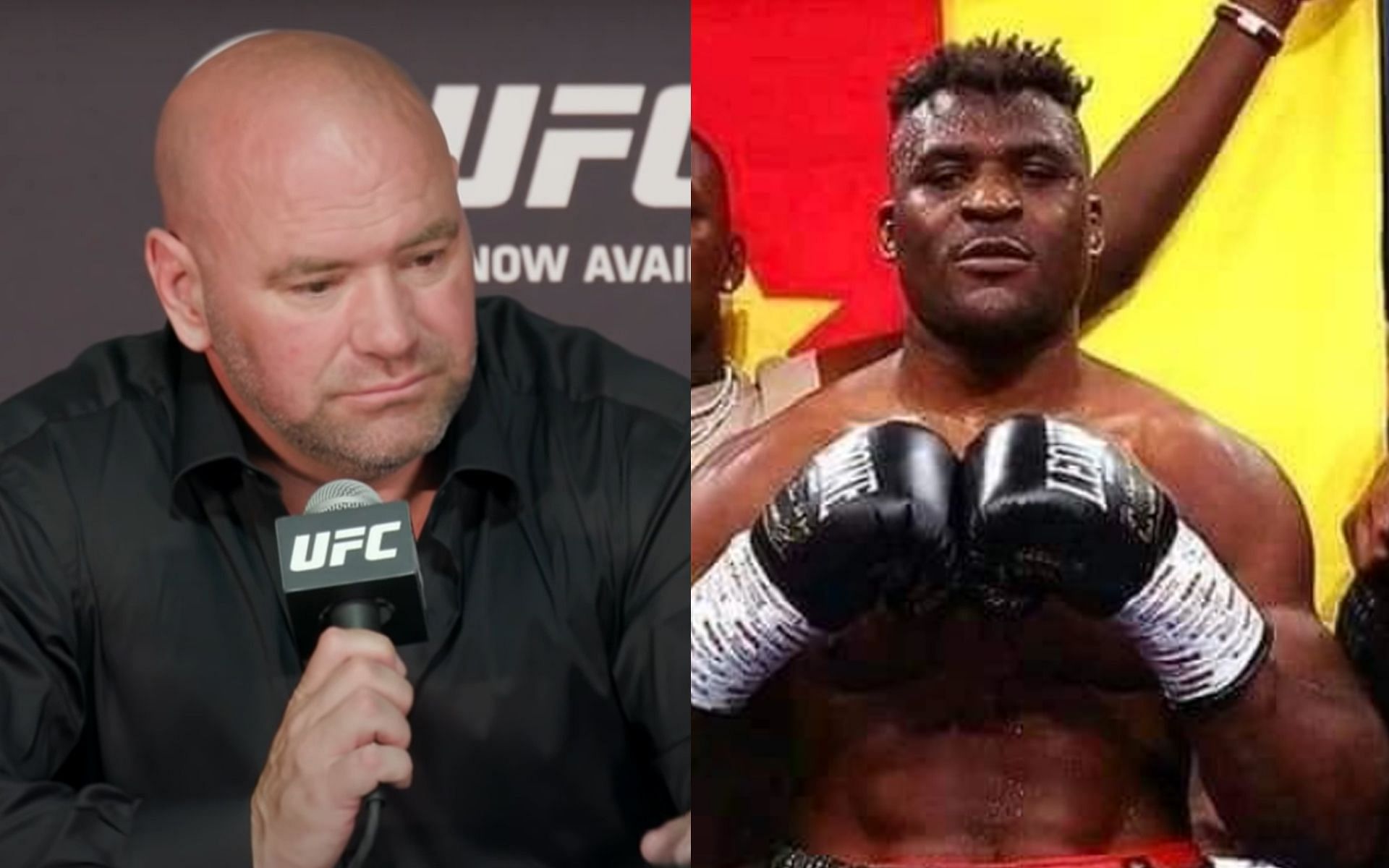 Dana White (left) and Francis Ngannou (right) (Images via @francisngannou Instagram and UFC YouTube)