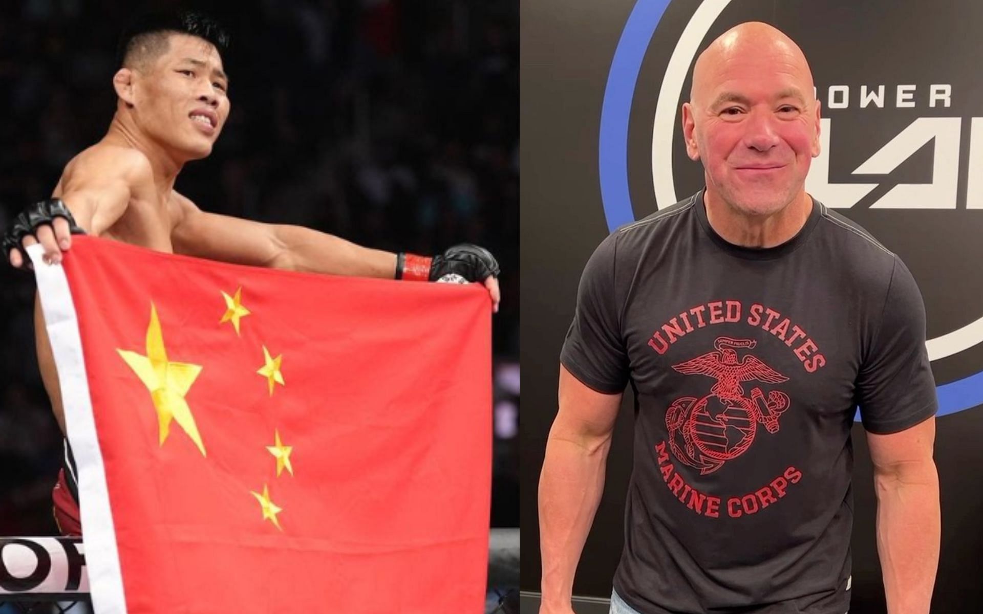 Li Jingliang (left) and Dana White (right) [Images via: @lijingliangmma and @danawhite on Instagram]